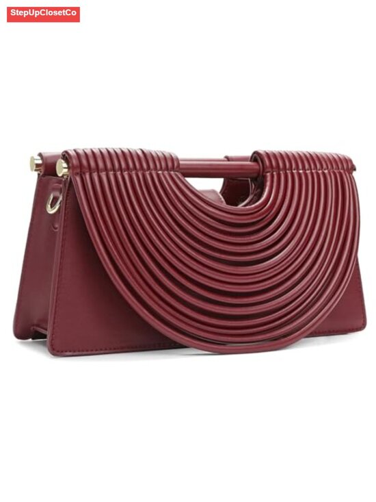 Handbags - Slouchy PU Leather Woven Semicircle Hobo Bag Crossbody Shoulder Tote